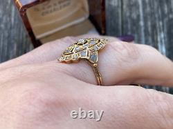 Antique Imperial Russian KF Faberge 18k 72 Gold Rose Cut Diamonds? Author Ring