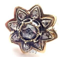 Antique! Imperial Russian Karl Faberge 18k 72 Yellow Gold Diamond Flower Ring