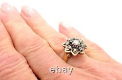 Antique! Imperial Russian Karl Faberge 18k 72 Yellow Gold Diamond Flower Ring