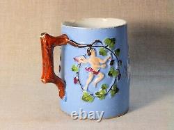 Antique Imperial Russian Kuznetsov Porcelain Tea cup. To company. Angels. Cupids