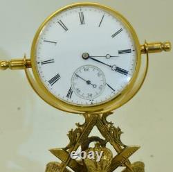 Antique Imperial Russian Masonic 24k gild silver clock by Vacheron&Constantin