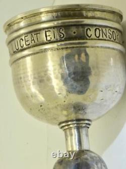 Antique Imperial Russian Masonic Silver Memento Mori Double Skulls Wine Goblet