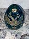 Antique Imperial Russian Nicholas L Large Green Cut Glass Easter Egg Gilt Eagle