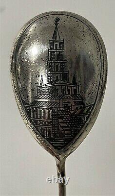 Antique Imperial Russian Niello 84 Silver Spoon (Tilemann)