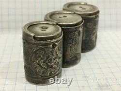 Antique Imperial Russian Niello Sterling Silver 84 Engraved Coin Box Yalta 32.2g