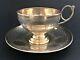 Antique Imperial Russian Niello Sterling Silver Cup And Saucer (p. Abrosimov)