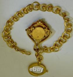 Antique Imperial Russian Pocket Watch Chain Fob Seal Tsar Nicholas II Monogram