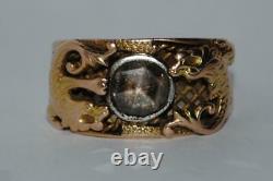Antique Imperial Russian ROSE 56 Gold Jewelry Ring Gemstone Diamond 0.5 Ct S 9