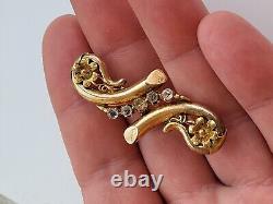 Antique Imperial Russian Rose Gold 56 14K Pin Brooch ORIGINAL Perfect RARE