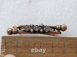 Antique Imperial Russian Rose Gold 56 14K Women Pin Brooch Jewelry