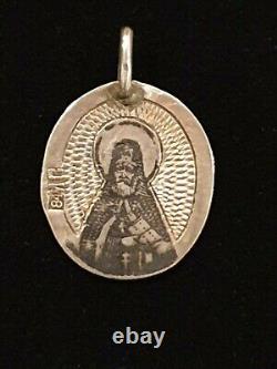 Antique Imperial Russian SOKOLOV Silver Russian Religious Orthodox Icon Pendant