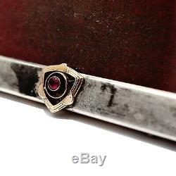Antique Imperial Russian Silver 84 Faberge 14K Gold 56 Burma Ruby Picture Frame