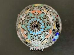 Antique Imperial Russian Silver Ename Egg By Pavel Ovchinnikov