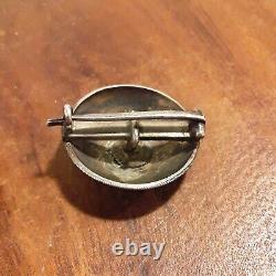 Antique Imperial Russian Silver Enamel Button Pin Conversion