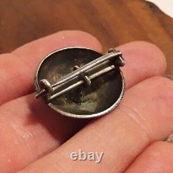 Antique Imperial Russian Silver Enamel Button Pin Conversion