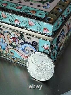 Antique Imperial Russian Silver Enamel Cigarette Vanity Box
