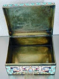 Antique Imperial Russian Silver Enamel Cigarette Vanity Box