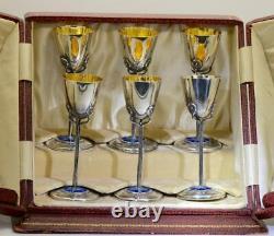Antique Imperial Russian Silver Enamel Vodka Cups Set Presentation Box c1890's