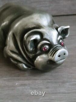 Antique Imperial Russian Silver Figure By In The Form Of A Pig