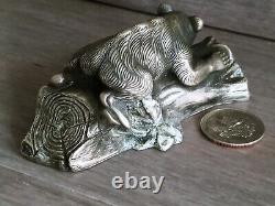 Antique Imperial Russian Silver Figure By Sazikov Bear On The Branch