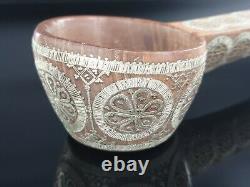 Antique Imperial Russian Silver Inlay Kovsh Vessel Bowl Ladle Spoon TALASHKINO