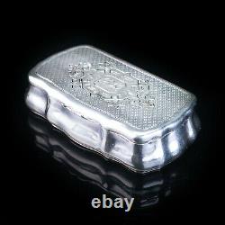 Antique Imperial Russian Silver Table Snuff Box with Vermeil 19th C