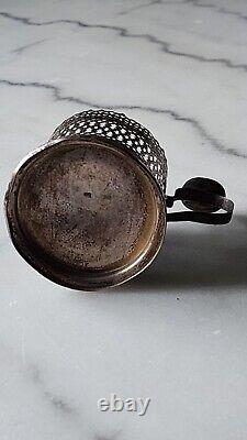 Antique Imperial Russian Sterling 1874 Silver 84 Glass Cup Holder Filigree