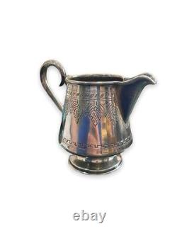 Antique Imperial Russian Sterling Silver 84 Jug Chiseled Leaves Handle Rare Old