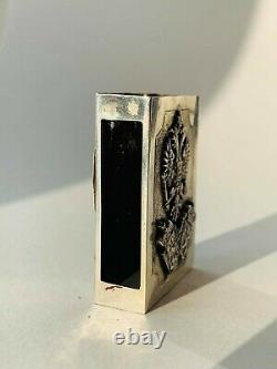 Antique Imperial Russian Sterling Silver 84 Matchstick Case Ekaterina II Eagle