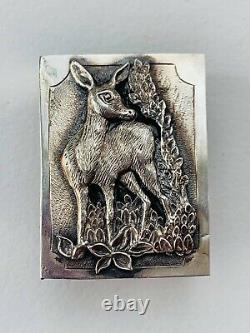 Antique Imperial Russian Sterling Silver 84 Matchstick Case Society of Hunters