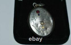 Antique Imperial Russian Sterling Silver 84 Pendant Folded Standart Gild Jewelry