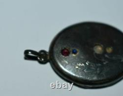 Antique Imperial Russian Sterling Silver 84 Pendant Folded Standart Gild Jewelry