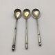 Antique Imperial Russian Sterling Silver 84 Set Of 3 Cofe Spoons Gilding (40 Gm)