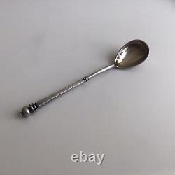 Antique Imperial Russian Sterling Silver 84 Set of 3 Cofe Spoons Gilding (40 gm)