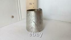 Antique Imperial Russian Sterling Silver 84 Small Cup Mug Drink Engraved 26.7gr