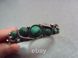 Antique Imperial Russian Sterling Silver 84 Woman's Jewelry Bracelet Malachite