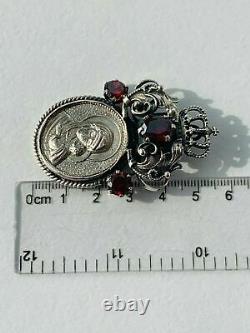 Antique Imperial Russian Sterling Silver 84 Womens Jewelry Pendant Icon Mary 23g