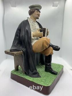 Antique Imperial Russian porcelain Gardner manufactory figure accordion player