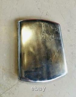 Antique Imperial Sterling Silver 84 Case Cigarette Russian Box Engraved Stamp