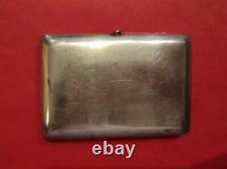 Antique Imperial Sterling Silver 84 Cigarette Case Russian Engraved Gilded 19th