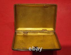 Antique Imperial Sterling Silver 84 Cigarette Case Russian Engraved Gilded 19th