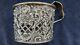 Antique Imperial Tsarism Glass Tea Cup Holder Silvered Warszawa Fraget Marked