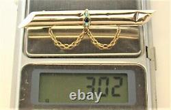 Antique Imperial Tsarist Russian ROSE Gold 56 14K Brooch Turquoise Topaz Jewelry