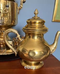Antique Large 23 Pc. Imperial Russian Brass Samovar 1904 WithTray