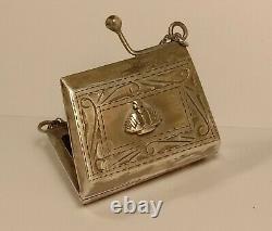 Antique Mini Handbag Coin Box Russian Imperial Sterling Silver 84 Crown