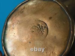 Antique Old Imperial Russian Russia Tula Made Brass Candy Sugar Bowl Vase Plate