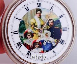 Antique Omega Pocket Watch WWI Imperial Russ c1916-Romanov's Royal Family Dial