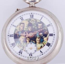 Antique Pocket Watch WWI Era Imperial Russ -Romanov's Royal Family Enamel Dial