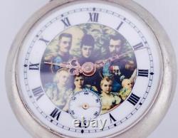 Antique Pocket Watch WWI Era Imperial Russ -Romanov's Royal Family Enamel Dial