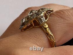 Antique Rare Imperial Russian KF Faberge AH 72 18k Gold Rose Cut Diamonds Ring